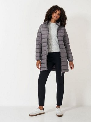 Серый - лёгкое стеганое пальто Crew Clothing