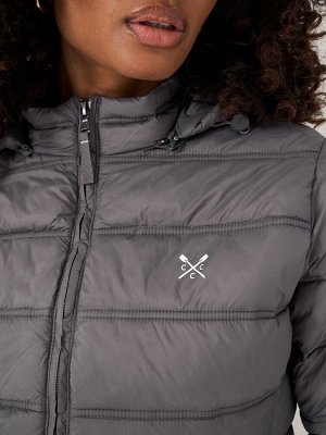 Серый - лёгкое стеганое пальто Crew Clothing