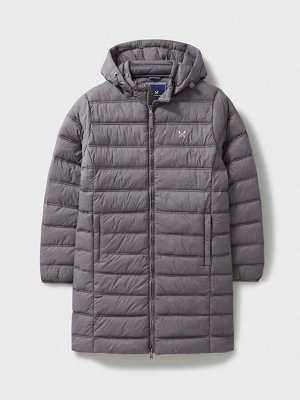 Серый - лёгкое стеганое пальто Crew Clothing