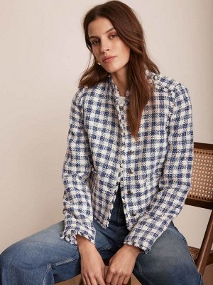 Пиджак из букле в клетку Mint Velvet