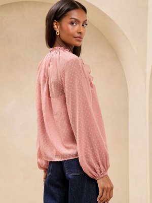 Блузка из ткани Добби с отделкой в виде оборки Lipsy Pink