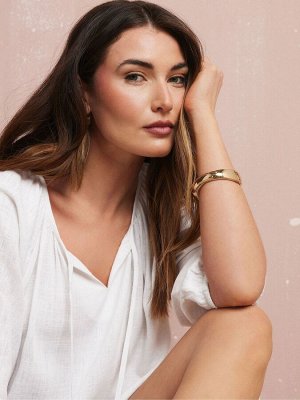 Белый - длинный топ из льна Sally Boho