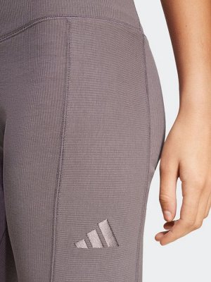 Серые леггинсы adidas ALL SZN Rib High-Waist 7/8