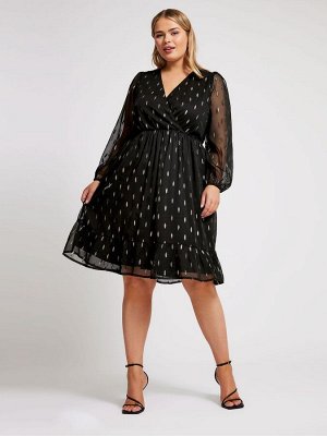 Черный - Топ-накидка Yours Curve London Metallic Dobby