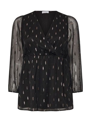 Черный - Топ-накидка Yours Curve London Metallic Dobby