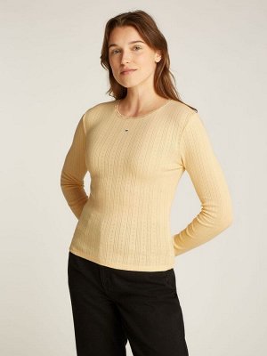 Футболка Tommy Jeans Slim Pointelle из 100% хлопка