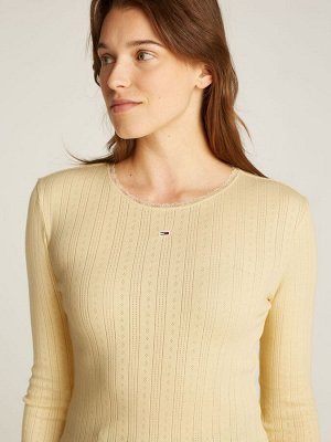 Футболка Tommy Jeans Slim Pointelle из 100% хлопка