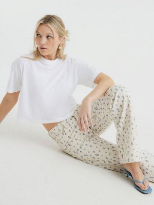 Джинсы River Island Relaxed Straight с мелким цветочным принтом, 100% хлопок