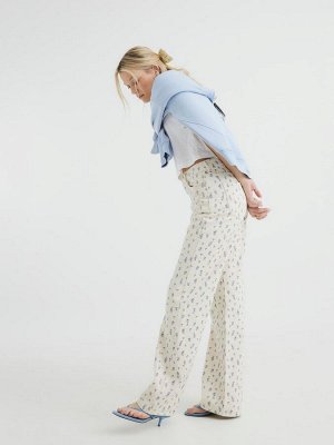 Джинсы River Island Relaxed Straight с мелким цветочным принтом, 100% хлопок