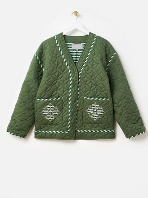Стеганая куртка Oliver Bonas из 100% хлопка в стиле пэчворк