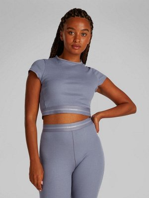 Синяя футболка Calvin Klein Stretch Rib Crop