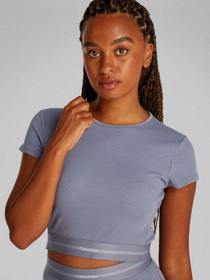 Синяя футболка Calvin Klein Stretch Rib Crop
