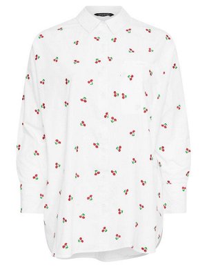 Белая рубашка Yours Curve из 100% хлопка с вышитыми маргаритками