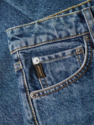 Небесно-голубые джинсы Superdry со средней посадкой и широкими штанинами, 100% хлопок
