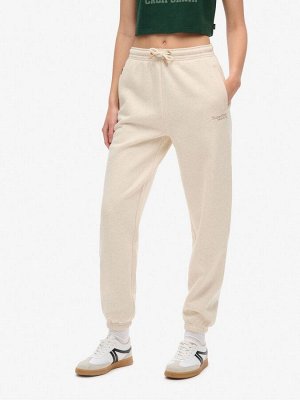 Легкий овсяный меланж - спортивные брюки Superdry Essential с логотипом на манжете