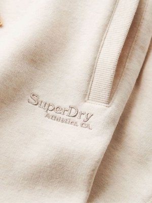 Легкий овсяный меланж - спортивные брюки Superdry Essential с логотипом на манжете