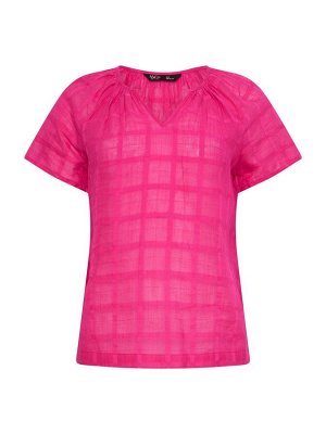 Розовый - блузка из 100% хлопка M&Co с вырезом-стойкой