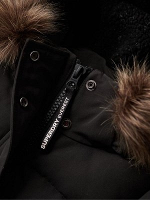 Черный - Длинный пуховик Superdry Everest