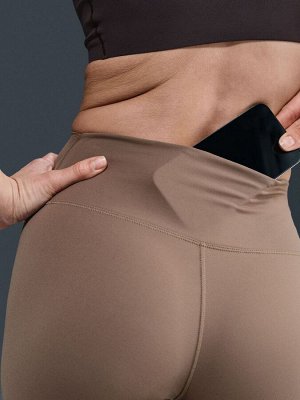 Норково-коричневые леггинсы Nike One с высокой талией и полной длиной