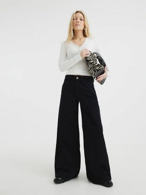 Джинсы River Island Black Palazzo Wide Leg, 100% хлопок