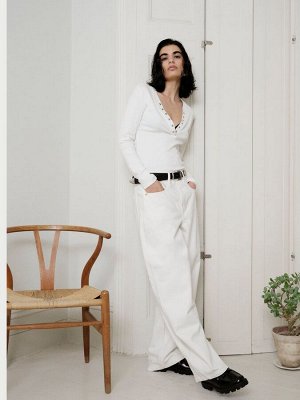 Белые джинсы River Island Balloon средней посадки, 100% хлопок