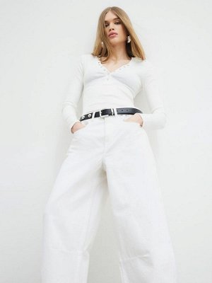 Белые джинсы River Island Balloon средней посадки, 100% хлопок