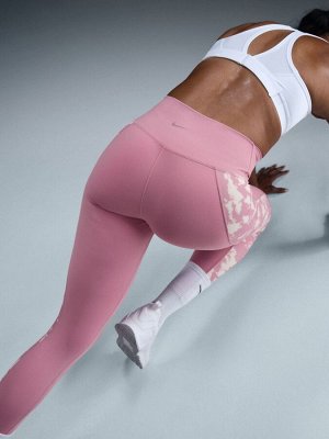 Elemental Pink - Леггинсы Nike One с высокой талией 7/8 и принтом