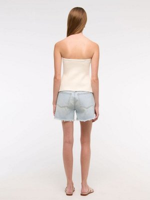 NEXT. Кремовый - Abercrombie &amp; Fitch, трикотажный топ без бретелек с застёжкой на пуговицы