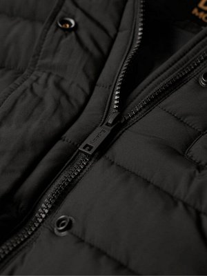 Черный - удлиненный пуховик Fuji с капюшоном из 100% хлопка Superdry