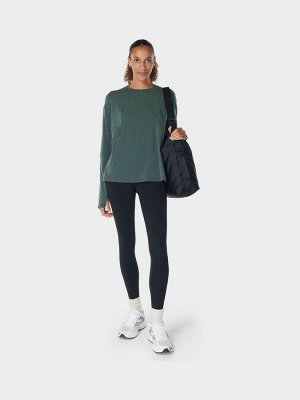 Зеленый - топ с длинными рукавами Sweaty Betty Soft Flow Studio