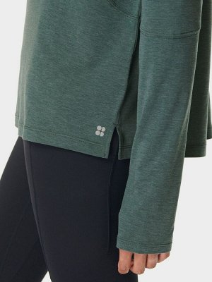 Зеленый - топ с длинными рукавами Sweaty Betty Soft Flow Studio