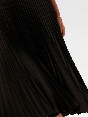 Черная атласная плиссированная юбка макси Forever New Estelle
