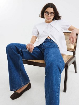 Белая рубашка с воротником River Island