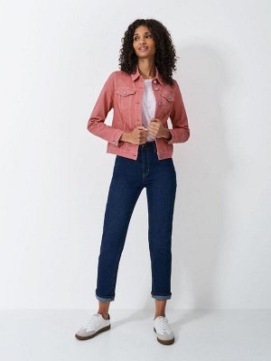 Розовый - джинсовая куртка в стиле вестерн Crew Clothing