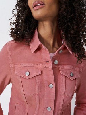 Розовый - джинсовая куртка в стиле вестерн Crew Clothing