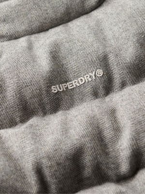 Куртка-пуховик из серого меланжа Superdry Tweed