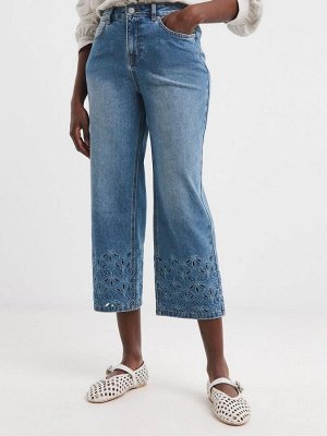 Прямые укороченные джинсы JD Williams Broderie