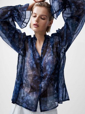 French Connection Dawn Hallie Crinkle Blouse