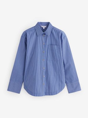 Blue Stripe — свободная рубашка бойфренда из 100% хлопка на пуговицах