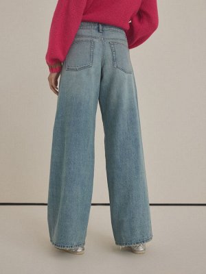 Отбеленные джинсы Super Wide Leg 100% Cotton