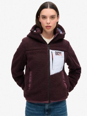 Куртка-трекер Superdry с капюшоном из кремового флиса