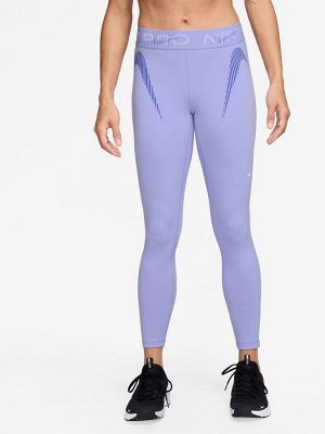 Сиреневый лед — леггинсы Nike Pro Mid Rise 7/8 с графикой