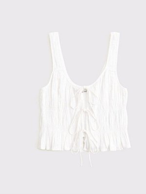 Белый - топ с завязками спереди от Abercrombie & Fitch