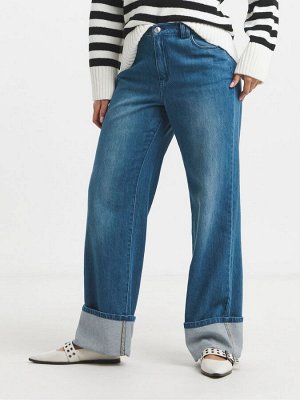 Джинсы Simply Be Straight Leg с отворотами