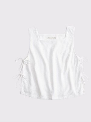 Белый - топ-футляр Abercrombie & Fitch с завязками по бокам