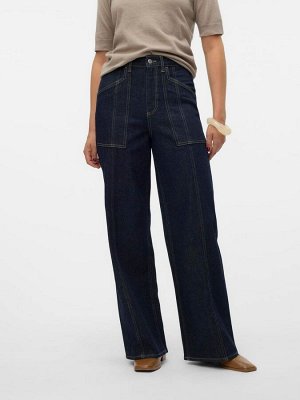 Джинсы VERO MODA Wide Leg Dark Denim с прошитыми карманами