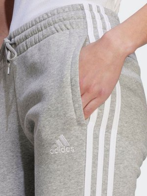 Серые флисовые джоггеры adidas Essentials с тремя полосками