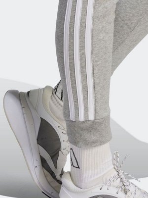 Серые флисовые джоггеры adidas Essentials с тремя полосками