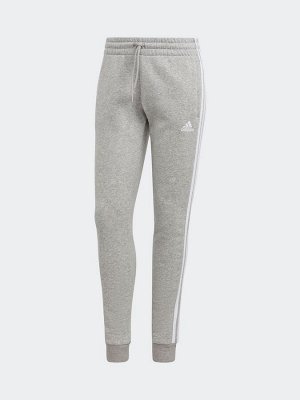 Серые флисовые джоггеры adidas Essentials с тремя полосками