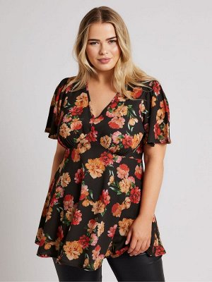 Блузка Yours Curve London с V-образным вырезом